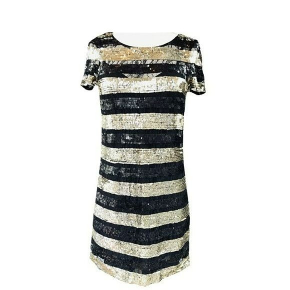 FRENCH CONNECTION Anni Sequin T-Shirt Dress Size XS - Picture 4 of 12